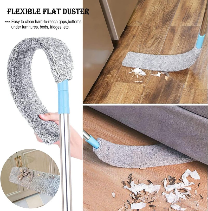ARAINY Retractable Gap Dust Cleaner Under Appliance Microfiber Duster Dust Brush with Extension Pole (36 to 49 inches) Cleaning Duster for Bed High Ceilings Furniture Bottom Household Gap Duster Gray - Image 2